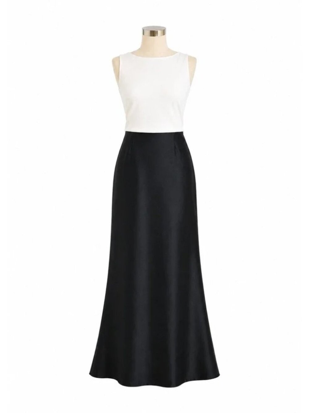 RICKIE FREEMAN FOR T.J. NITES BLACK SILK WOOL MAXI SKIRT